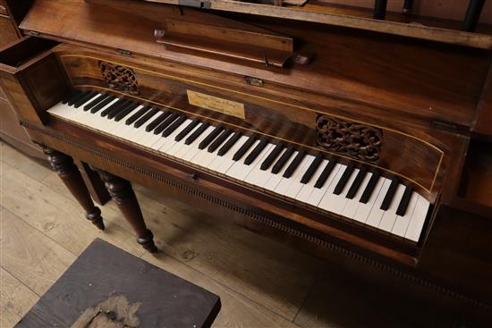A George IV mahogany and rosewood banded square piano, by Paterson, Roy & co of Edinburgh, c.1826-39 W.172cm